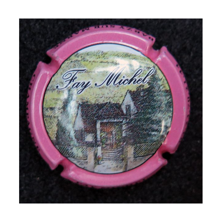 Capsule Muselet de bouteille champagne FAŸ Michel n° 43b contour rose