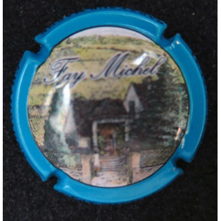 Capsule Muselet de bouteille de champagne Faÿ Michel contour bleu pétrole