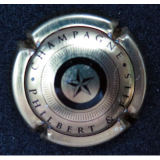 Capsule Muselet de bouteille de champagne Philbert marron et or 