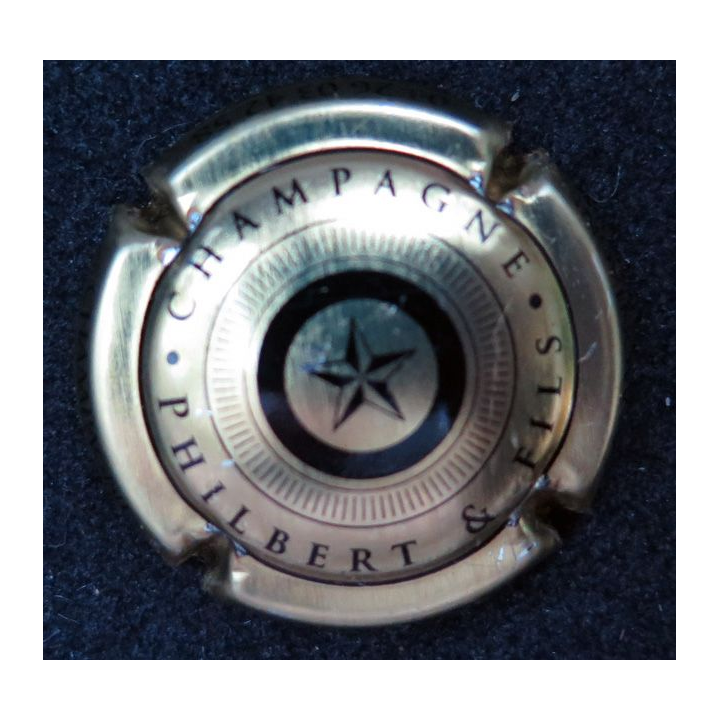 Capsule Muselet de bouteille de champagne Philbert marron et or 