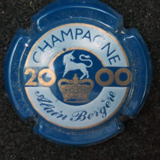 Capsule Muselet de bouteille de champagne Alain Bergère 2000 Bleu et or