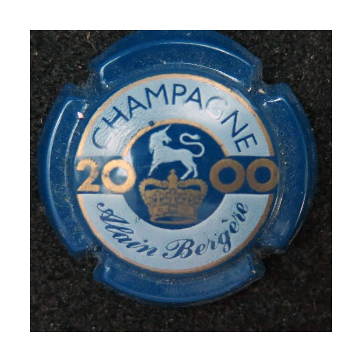 Capsule Muselet de bouteille de champagne Alain Bergère 2000 Bleu et or