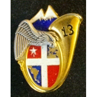 13° BCA : insigne de la 2° compagnie du 13° bataillon de chasseurs alpins peint de fabrication Boussemart 2005
