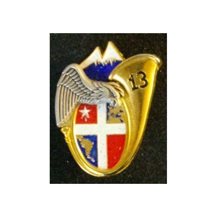 13° BCA : insigne de la 2° compagnie du 13° bataillon de chasseurs alpins peint de fabrication Boussemart 2005