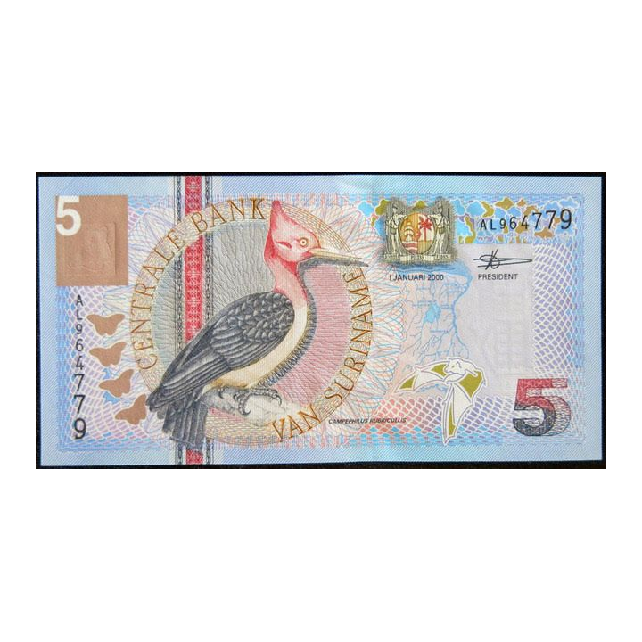 SURINAME : billet de banque de 5 gulden Neuf 2000