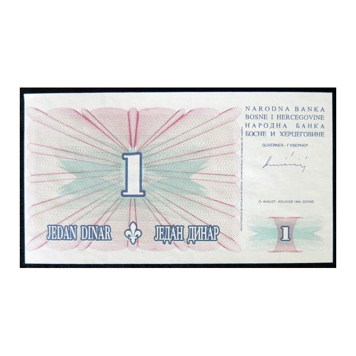 BOSNIE HERZEGOVINE : billet de banque de 1 dinar Neuf 1994