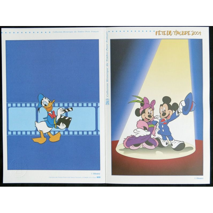 Document philatéliques officiels la Poste Fête du timbre 2004 Mickey (double page)