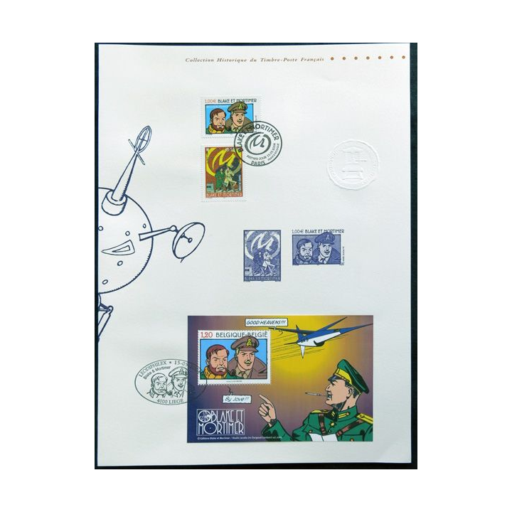Document philatéliques officiels la Poste Blake et Mortimer (double page)