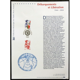 Document philatéliques officiels la Poste Débarquements et Libération 1944-2004