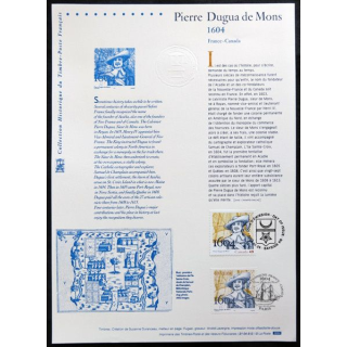 Document philatéliques officiels la Poste Pierre Dugua de Mons 1604