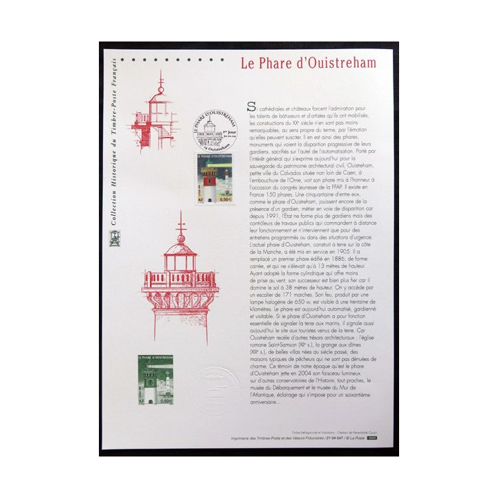 Document philatéliques officiels la Poste Le phare d'Ouistreham