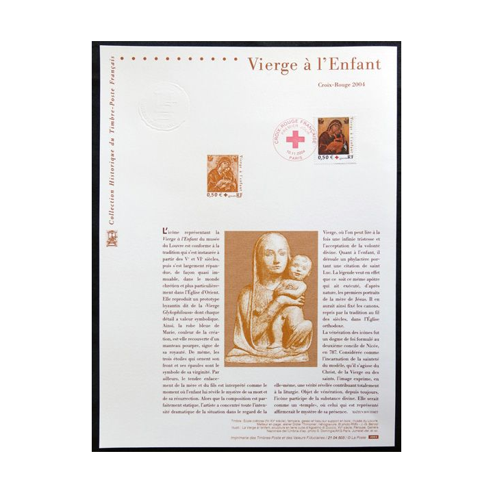 Document philatéliques officiels la Poste Vierge à l'enfant