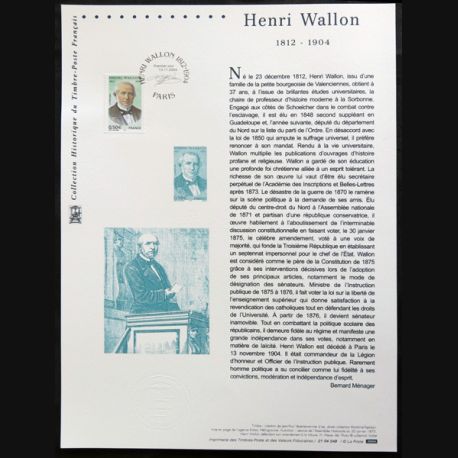 Document philatéliques officiels la Poste Henri Wallon 18121904