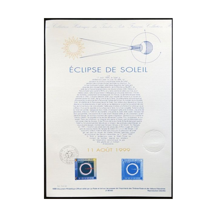 Document philatéliques officiels la Poste Eclipse de soleil