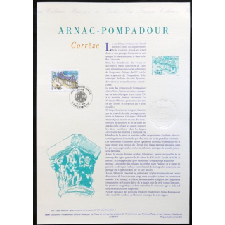 Document philatéliques officiels la Poste Arnac-Pompadour Corrèze