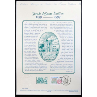Document philatéliques officiels la Poste Jurade de Saint-Emilion 1199-1999