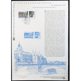 Document philatéliques officiels la Poste 83° congrès Paris 2010