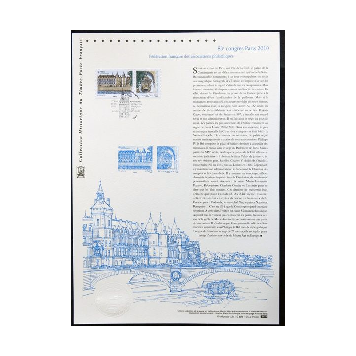Document philatéliques officiels la Poste 83° congrès Paris 2010
