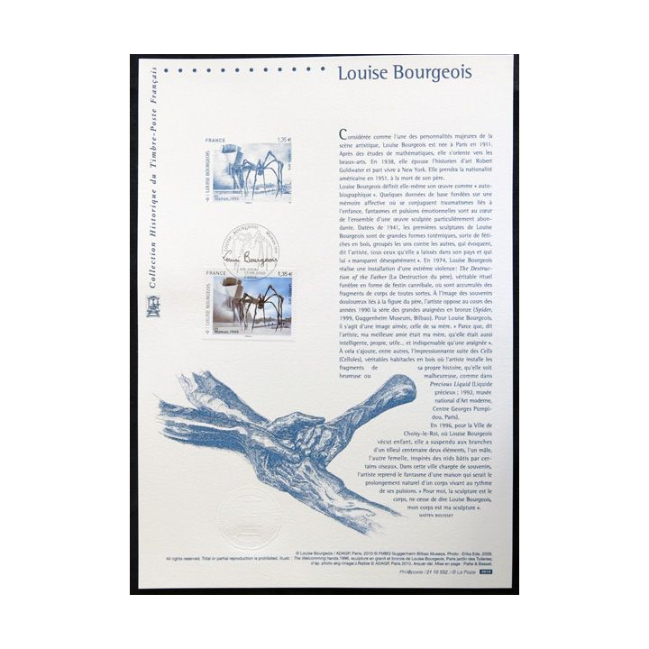 Documents philatéliques officiels la Poste Louise Bourgeois