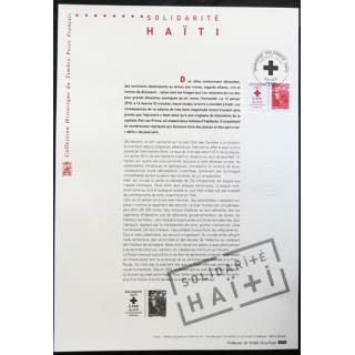 Documents philatéliques officiels la Poste Solidarité Haïti