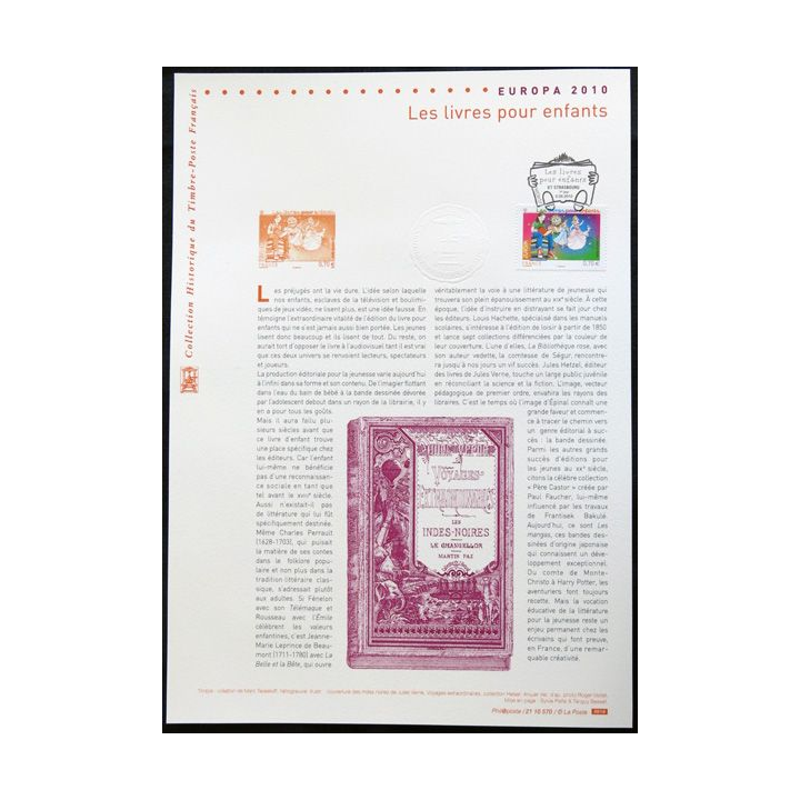 Documents philatéliques officiels la Poste Europa 2010 Les livres pour enfants