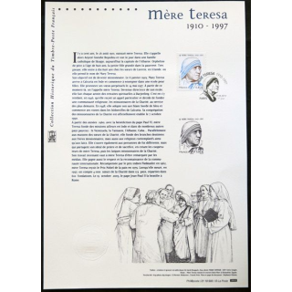 Documents philatéliques officiels la Poste Mère Térésa 1910-1997