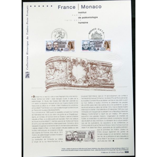 Documents philatéliques officiels la Poste France Monaco Institut de paléontologie humaine