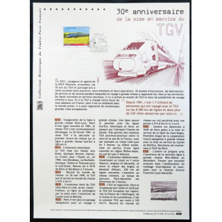 Documents philatéliques officiels la Poste 30° anniversaire de la mise en service du TGV