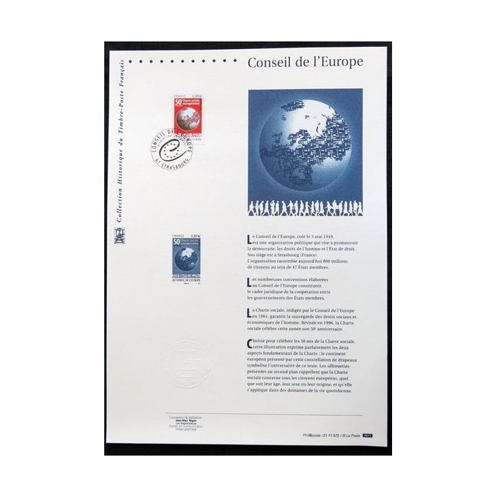 Documents philatéliques officiels la Poste Le Conseil de l'Europe