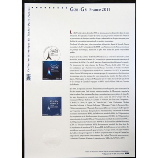 Documents philatéliques officiels la Poste G 20, G 8 France 2011