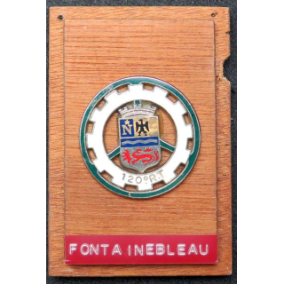 120° RT : Insigne du 120° Régiment du Train sur support bois