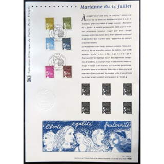 Documents philatéliques officiels la Poste : Marianne du 14 juillet