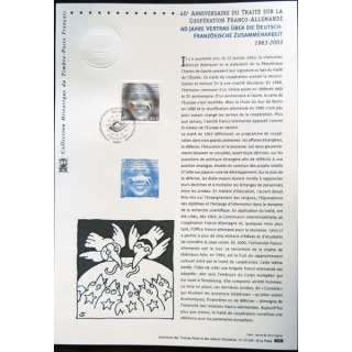 Documents philatéliques officiels la Poste : 40° anniversaire du traité sur la coopération Franco-Allemande