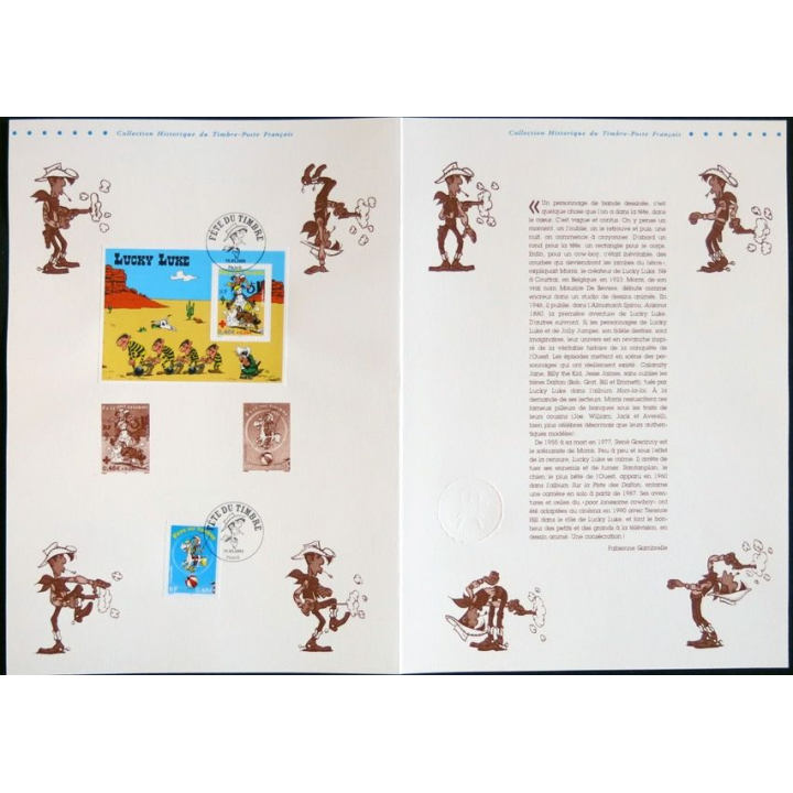 Documents philatéliques officiels la Poste : Lucky Luke (double page)