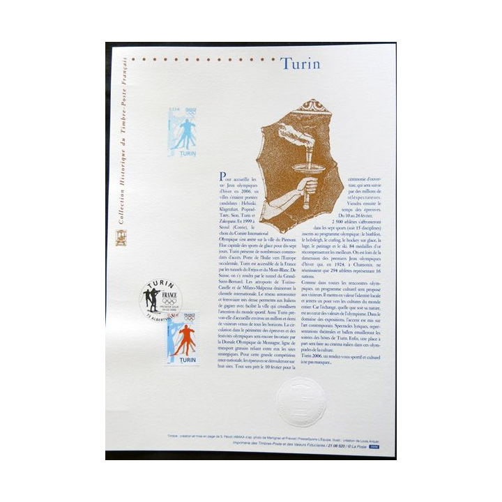 Documents philatéliques officiels la Poste : JO Turin 2006