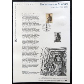 Documents philatéliques officiels la Poste : Hommage aux mineurs Courrières 1906-2006