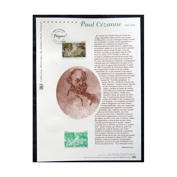Documents philatéliques officiels la Poste : Paul Cézanne 1839-1906