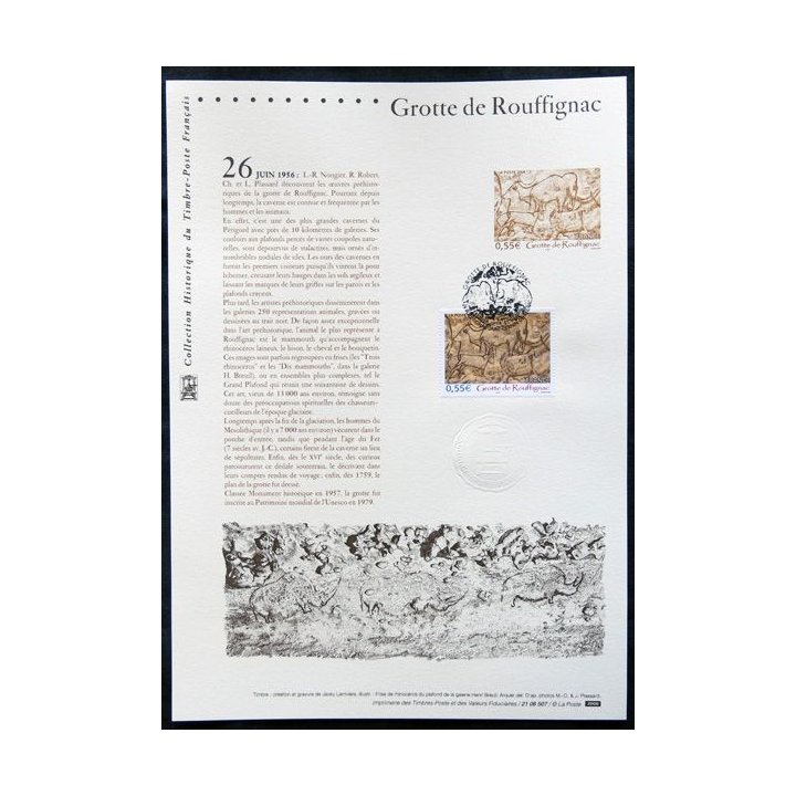 Documents philatéliques officiels la Poste : Grotte de Rouffignac