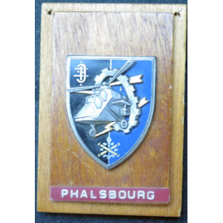 9° RSA : insigne métallique du 9° régiment de soutien aéromobile sur support bois