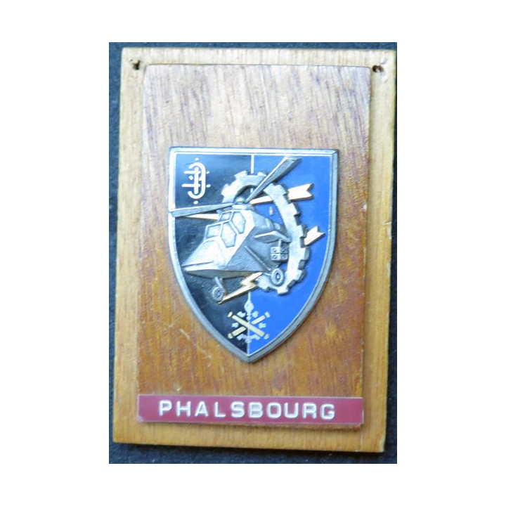 9° RSA : insigne métallique du 9° régiment de soutien aéromobile sur support bois