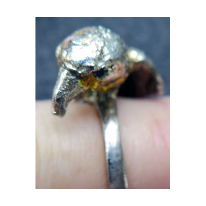 Bague en métal argenté AIGLE réalisé par des apprentis joailliers TDD 55
