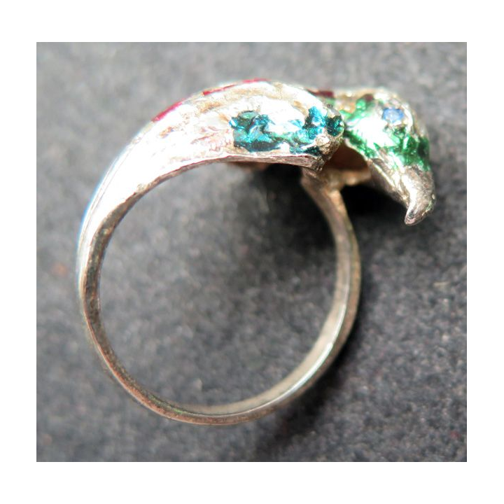 Bague en métal argenté AIGLE réalisé par des apprentis joailliers TDD 55