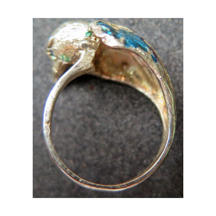 Bague en métal argenté AIGLE réalisé par des apprentis joailliers TDD 55