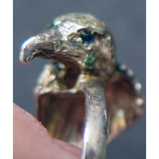 Bague en métal argenté AIGLE réalisé par des apprentis joailliers TDD 55