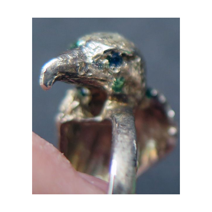 Bague en métal argenté AIGLE réalisé par des apprentis joailliers TDD 55