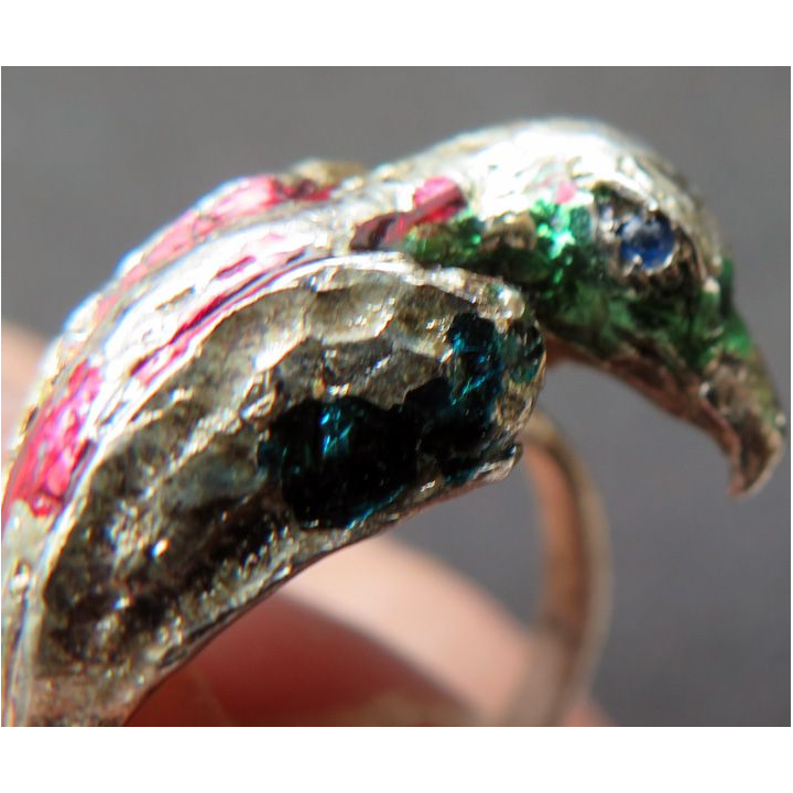 Bague en métal argenté AIGLE réalisé par des apprentis joailliers TDD 55