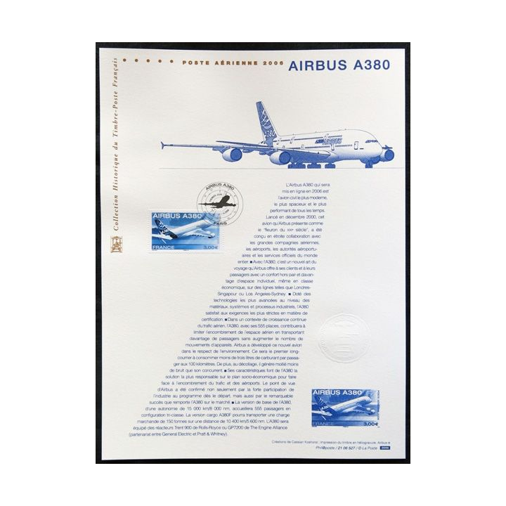 Documents philatéliques officiels la Poste : Poste aérienne 2006 Airbus A380