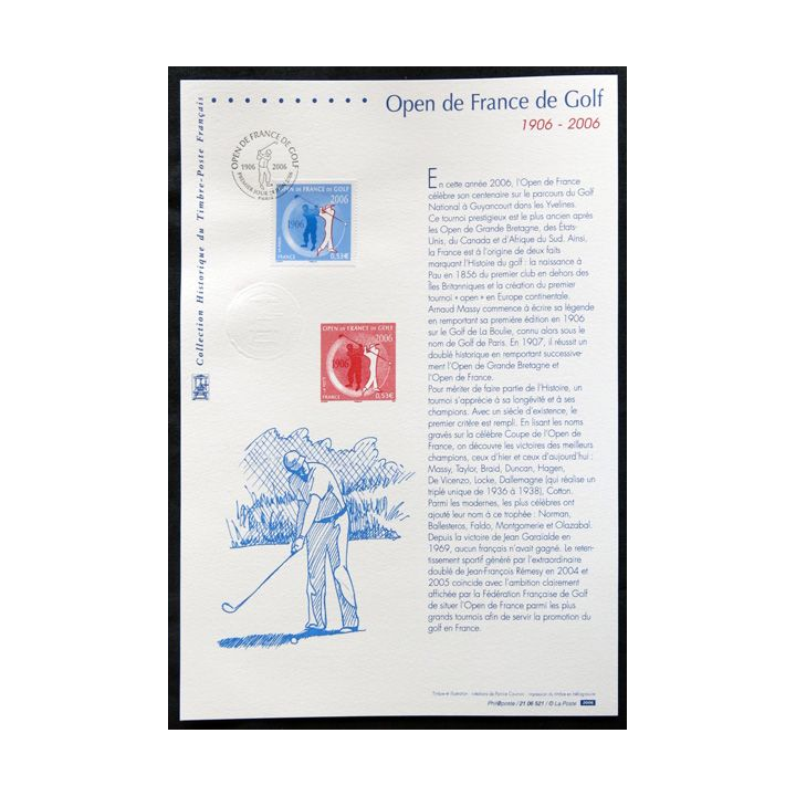 Documents philatéliques officiels la Poste : Open de France de golf 1906-2006
