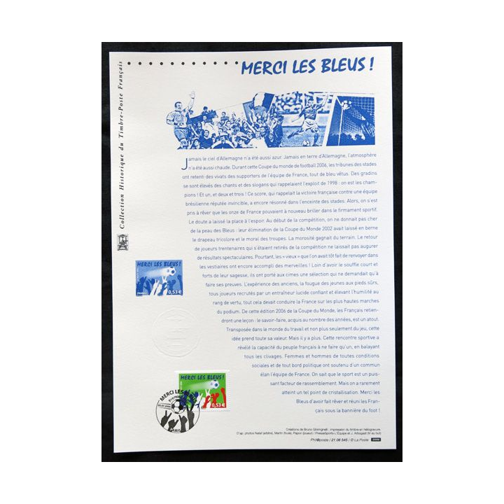 Documents philatéliques officiels la Poste : Merci les Bleus