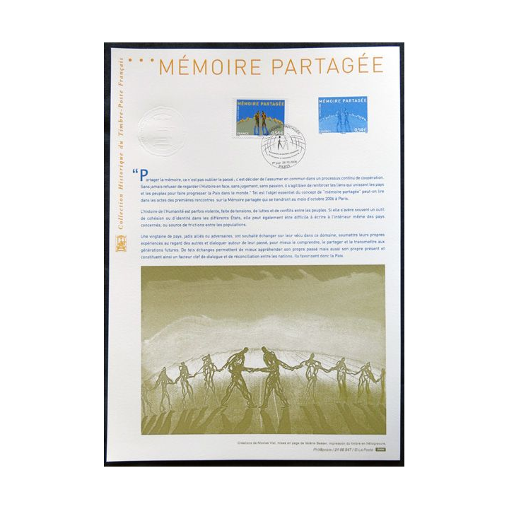 Documents philatéliques officiels la Poste : Mémoire partagée